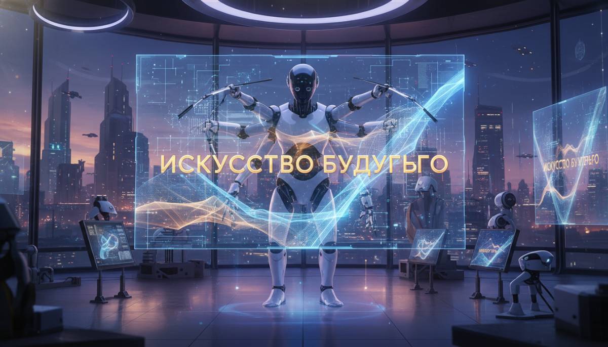Робот-художник создает картину с идеальным русским текстом.