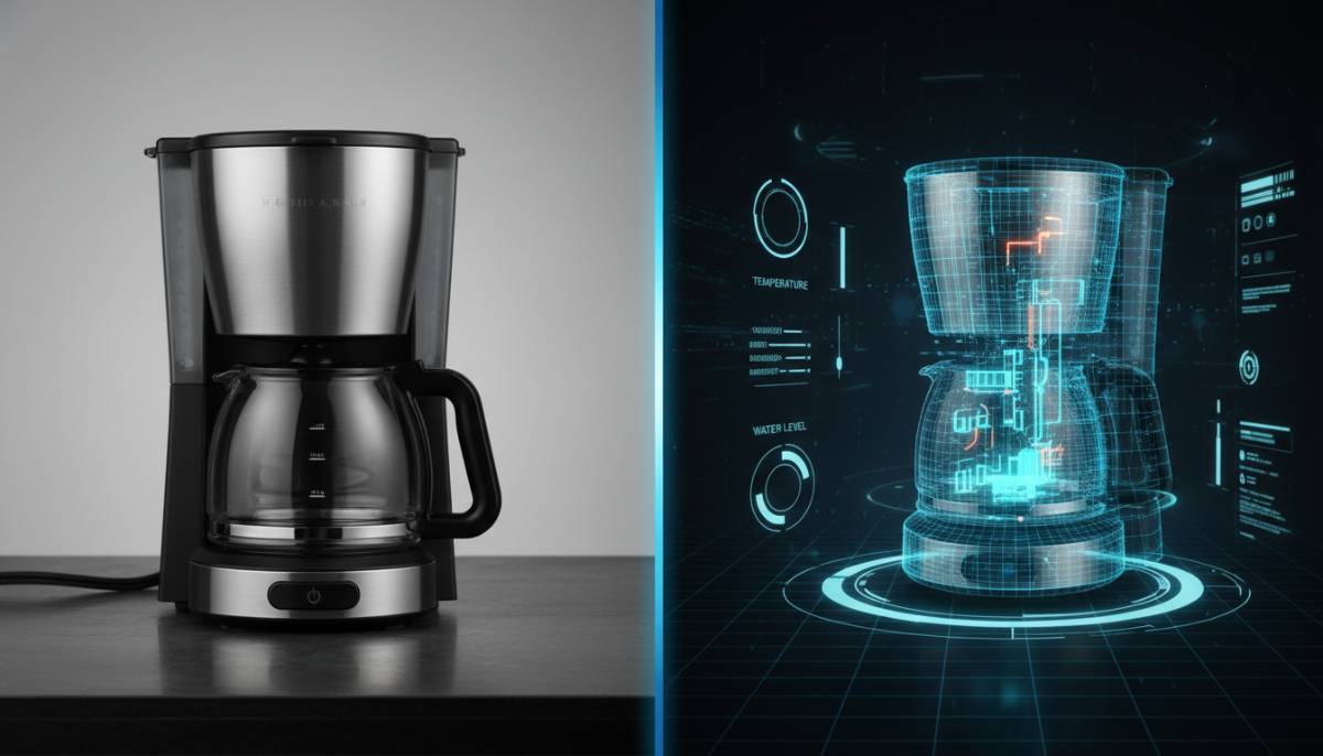 Сравнение обычной фотографии товара и готовой интерактивной 3D-модели, созданной нейросетью из одного кадра.
