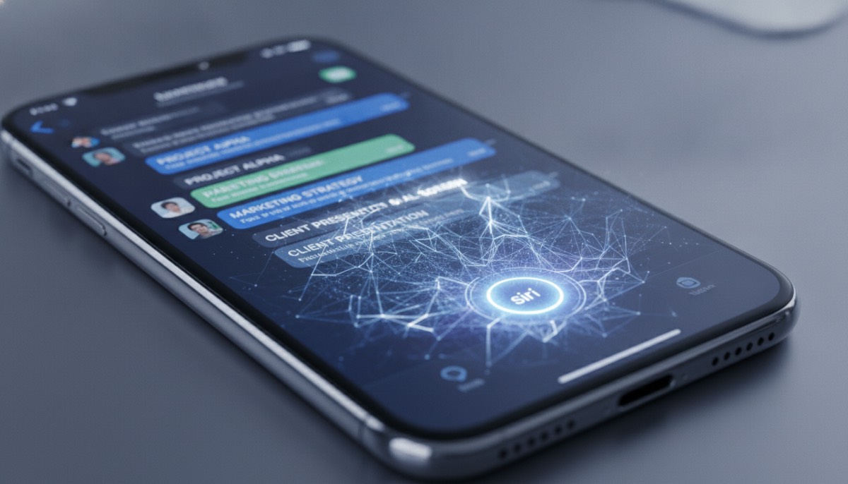Смартфон сканирует рабочий чат с клиентом для автоматического выделения технического задания.