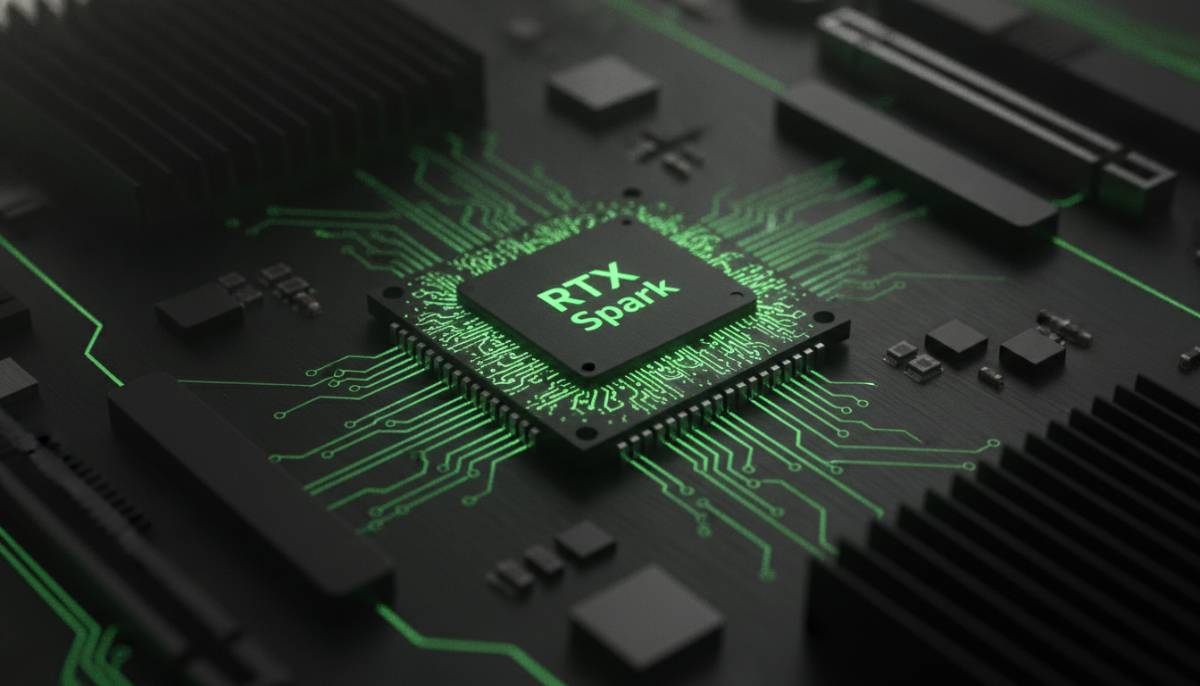 Макро-фотография нового суперчипа от Nvidia для вычислений искусственного интеллекта.