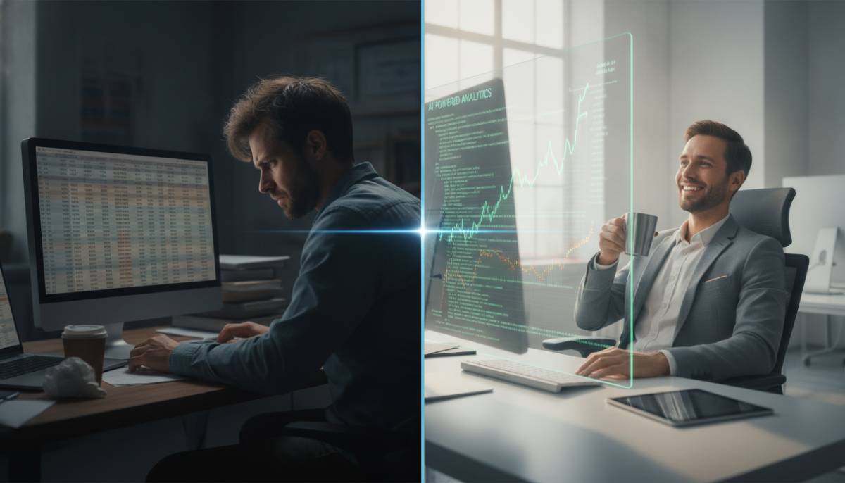 Фрилансер работает с самообучающимся искусственным интеллектом, который мгновенно анализирует графики продаж.