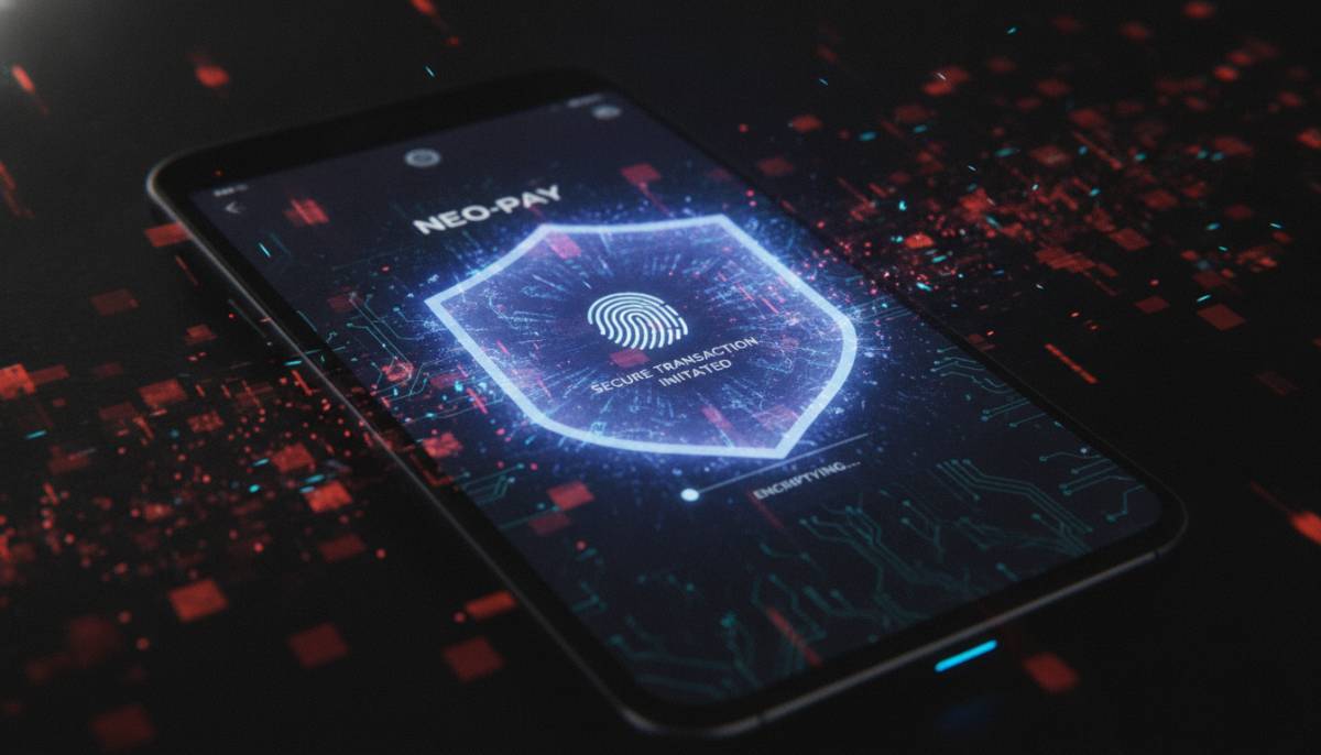 Экран смартфона с защищенным приложением для платежей