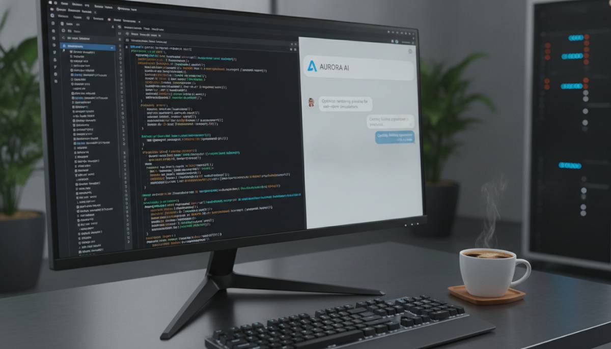 Сравнение работы искусственного интеллекта и написания кода на экране компьютера