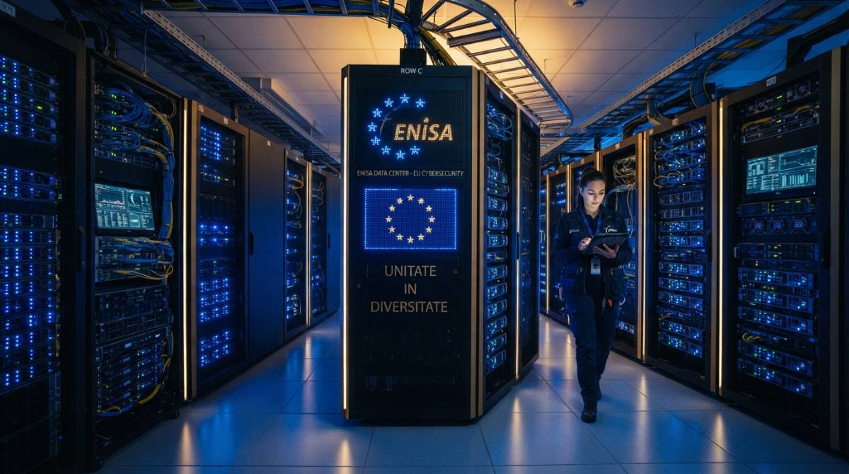 Серверная комната с современным оборудованием для работы европейских нейросетей.