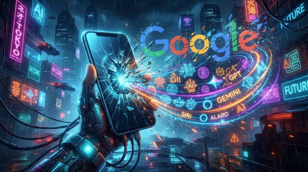 Иллюстрация смартфона, из которого вылетают иконки различных нейросетей, символизируя свободу разработчиков.