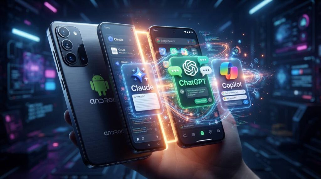 Инфографика о решении ЕС впустить сторонние ИИ-агенты в систему Android
