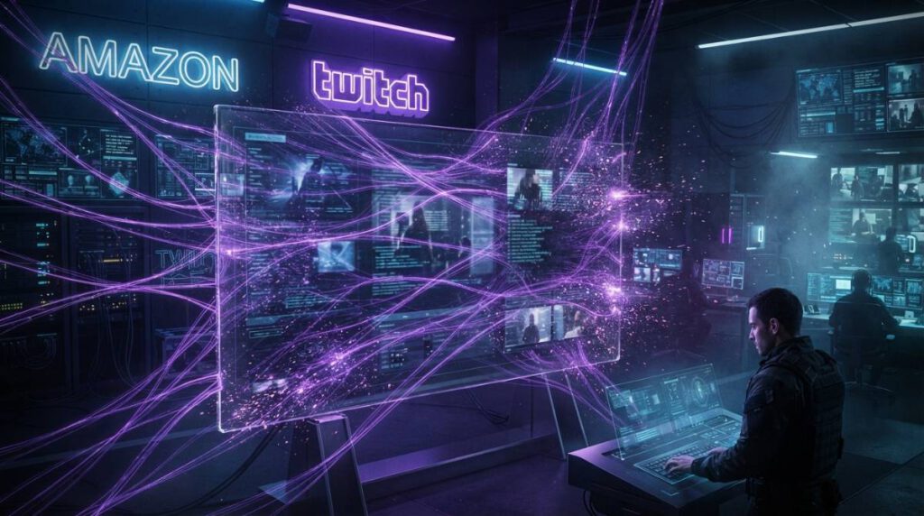 Схема автоматического сбора стримов Twitch для обучения генеративного искусственного интеллекта Amazon.