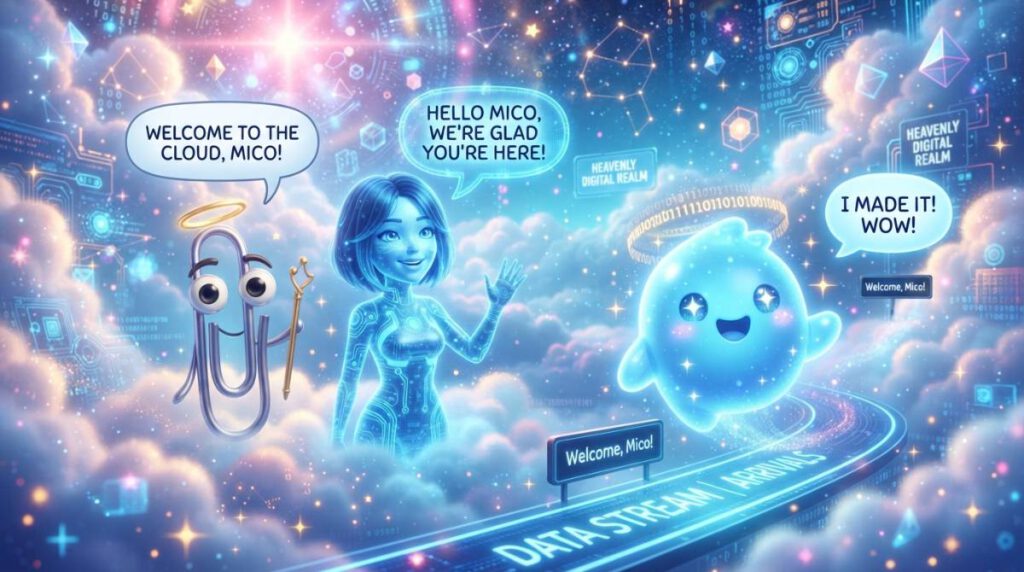 ИИ-ассистент Mico отправился в виртуальный рай к легендарной Скрепке Clippy.