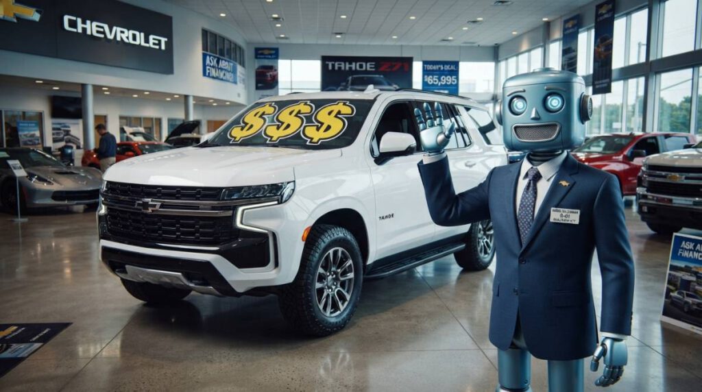 Робот-консультант в автосалоне Chevrolet продает новый внедорожник за один доллар