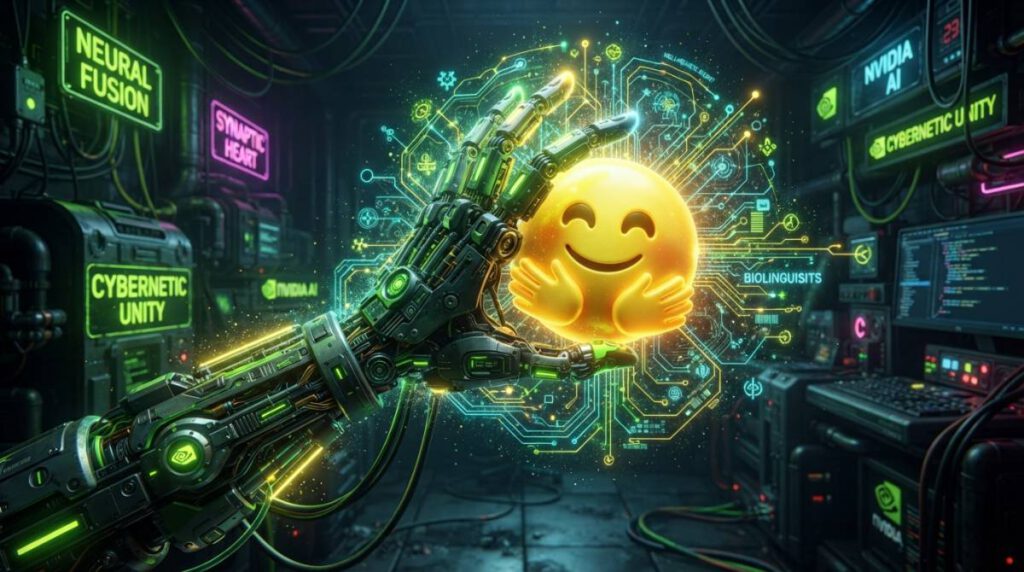 Концептуальная иллюстрация поглощения платформы Hugging Face компанией Nvidia