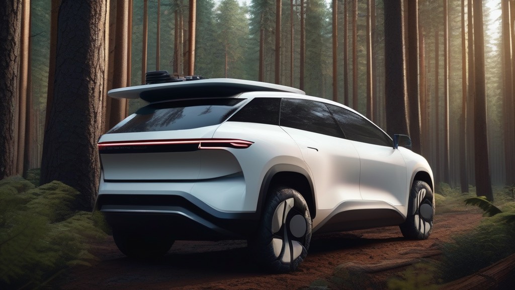Современный беспилотный автомобиль застрял на лесной тропе из-за ошибки навигации.