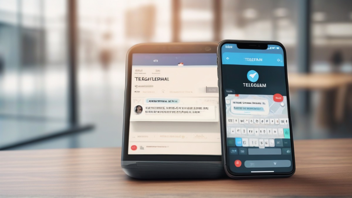 Смартфон с интерфейсом Telegram, отображающим предупреждение о проверке контента